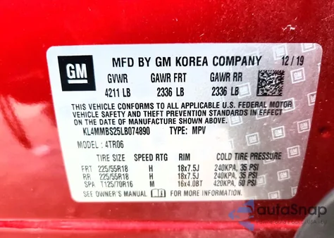 2020 Buick Encore Gx Preferred z USA, uszkodzony, nr VIN KL4MMBS25LB074890